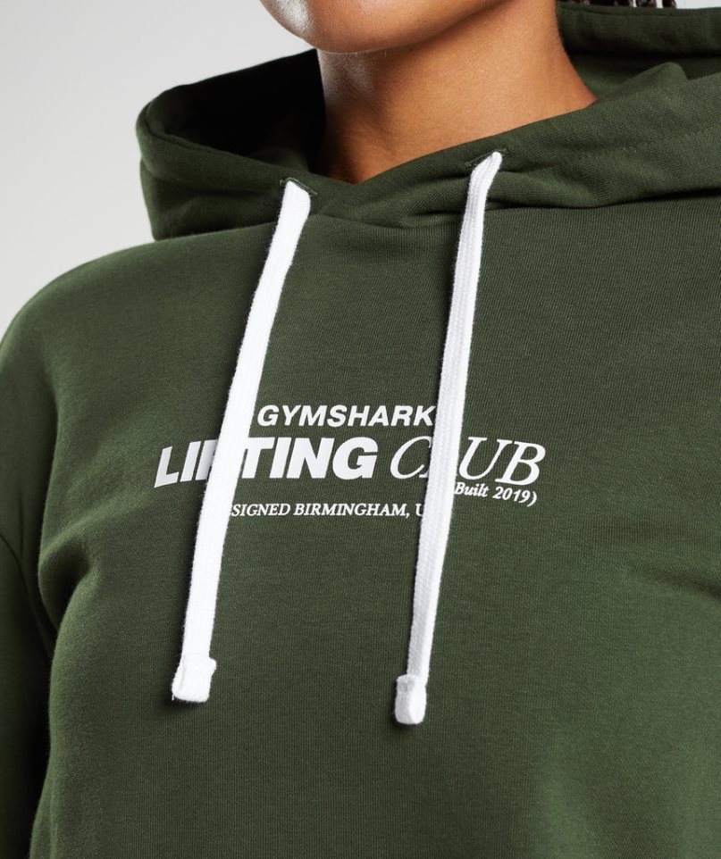 Women's Gymshark Social Club Oversized Hoodie Olive | NZ 3JCTHR